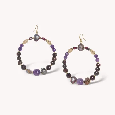 Jewelry - Beaded ring hook earrings - Belle De Nuit - NATURE BIJOUX