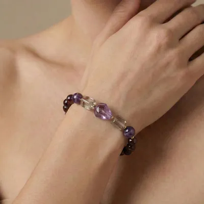 Jewelry - Multi materials stretch bracelet - Belle De Nuit - NATURE BIJOUX