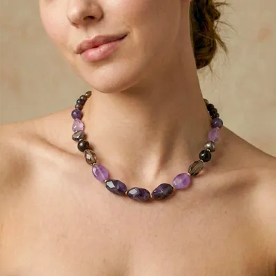 Jewelry - Multi materials short necklace - Belle De Nuit - NATURE BIJOUX
