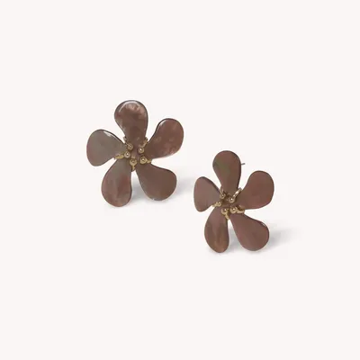 Jewelry - Brown lip big studs earrings - Belle De Nuit - NATURE BIJOUX
