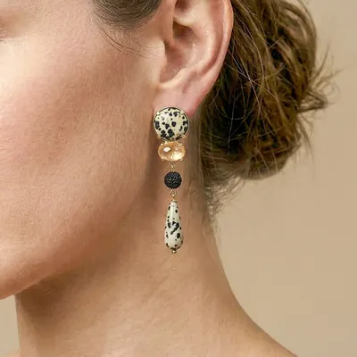 Jewelry - Post earrings with jasper drop - Kinshasa - NATURE BIJOUX
