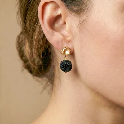 Jewelry - Small post earrings with rudraksha dangle - Kinshasa - NATURE BIJOUX