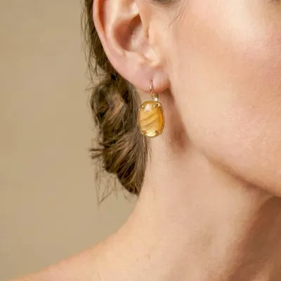 Jewelry - Simple oval french hook earrings - Kinshasa - NATURE BIJOUX