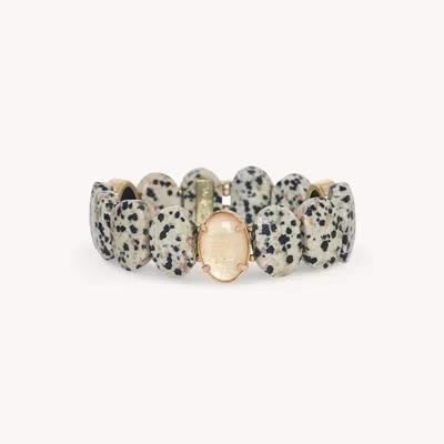 Jewelry - Stretch bracelet with oval jasper elements - Kinshasa - NATURE BIJOUX