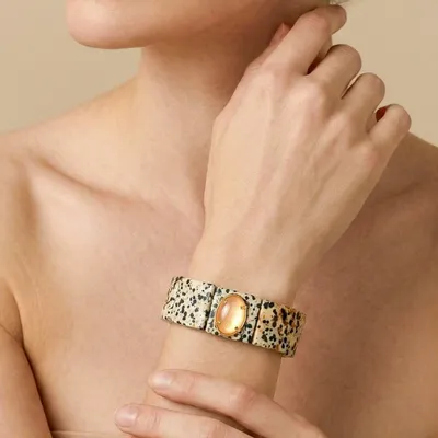 Jewelry - Dalmatian jasper stretch bracelet - Kinshasa - NATURE BIJOUX