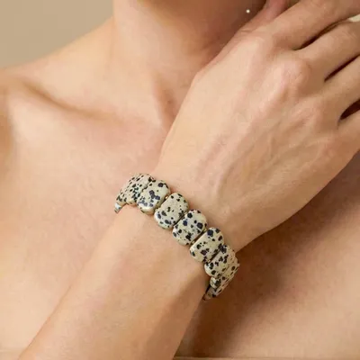 Jewelry - Adjustable dalmatian jasper bracelet - Kinshasa - NATURE BIJOUX