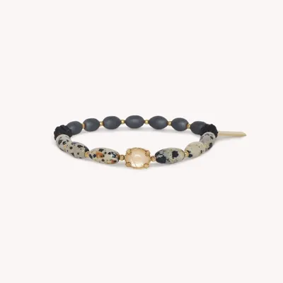 Jewelry - Thin stretch bracelet hematite & jasper - Kinshasa - NATURE BIJOUX