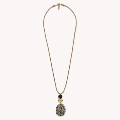 Jewelry - Dalmatian jasper pendant long necklace - Kinshasa - NATURE BIJOUX