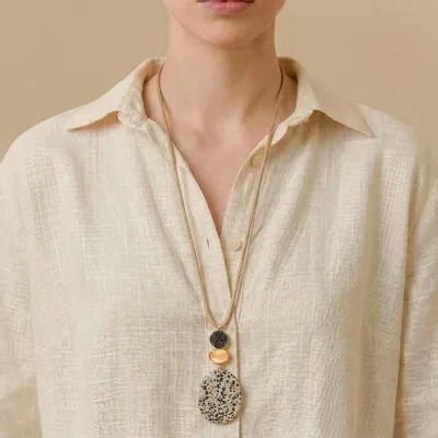 Jewelry - Dalmatian jasper pendant long necklace - Kinshasa - NATURE BIJOUX