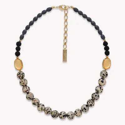 Jewelry - Short necklace with round jasper - Kinshasa - NATURE BIJOUX