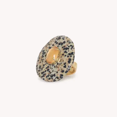 Jewelry - XL adjustable ring with oval jasper - Kinshasa - NATURE BIJOUX