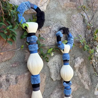 Other wall decoration - Marine Totems: Set of 2 Handmade Textured Macramé Wall Installations - SARMAL DESIGN