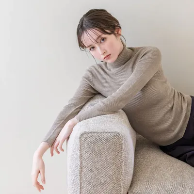 Apparel - Silk rib turtleneck sweater - KOHARU