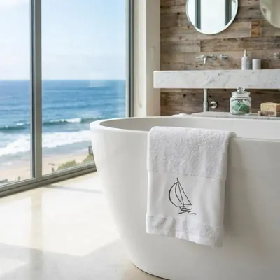 Autres linges de bain - Linge de bain bord de mer motif voilier - VAGABONDE INTERNATIONAL