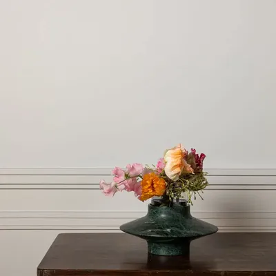 Candlesticks and candle holders - GAMMA CANDLE HOLDER MARBLE FLOWER VASE - OOUMM