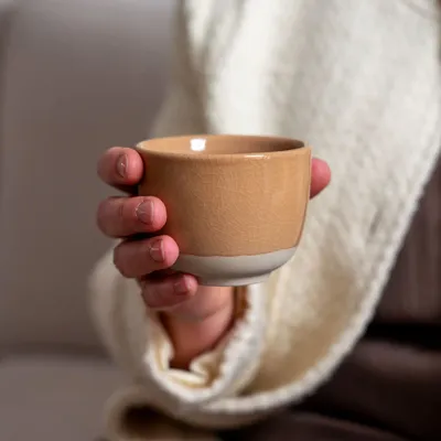 Mugs - Soft cups stoneware crackled glaze - KINTA