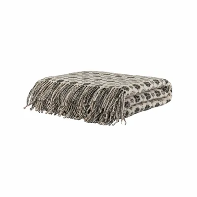 Bed linens - FALCO - Fringed wool throw, 140x200cm - ÂM PHILO- BED AND PHILOSOPHY