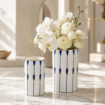Decorative objects - Hand-Painted 24K Gold Ceramic Vase - DASTHAA