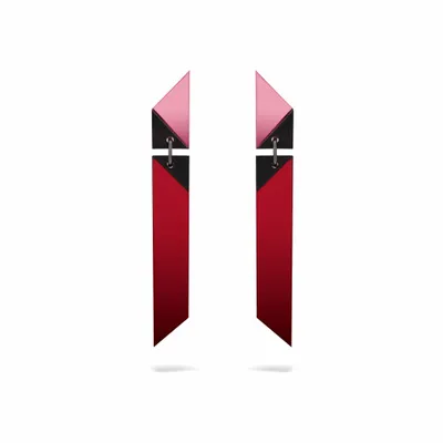 Bijoux - Boucles d'oreilles OBLIK L Rouge - TELLMEE
