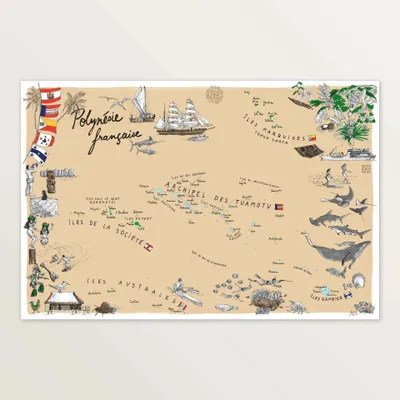 Poster - French Polynesia — Art print 60 × 40 cm - MARGUERITE LECOINTRE