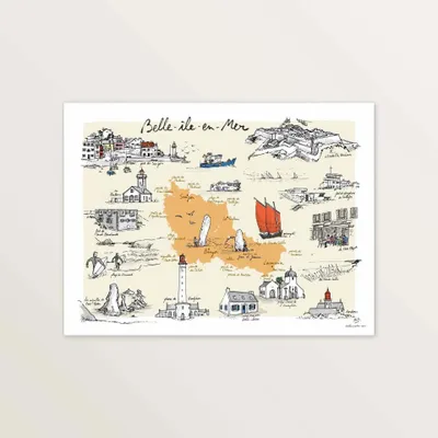 Affiches - Belle Ile en Mer - Affiche 40 x 30 cm - TABLE À CARTES