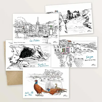 Carterie - 5 cartes postales pour revisiter Belle-Île-en-Mer - TABLE À CARTES