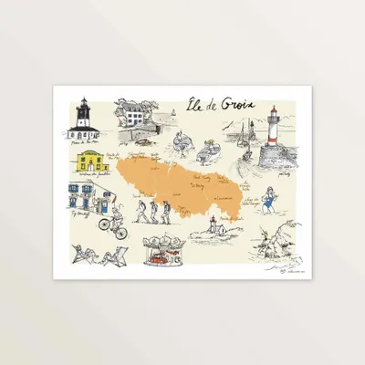 Affiches - Ile de Groix - Affiche 40 x 30 cm - TABLE À CARTES