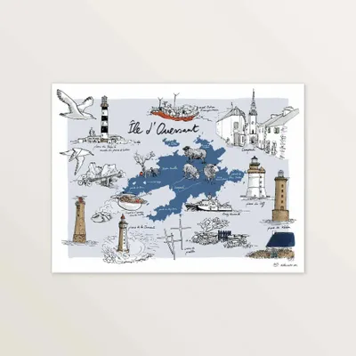 Affiches - Ile de Ouessant - Affiche 40 x 30 cm - TABLE À CARTES