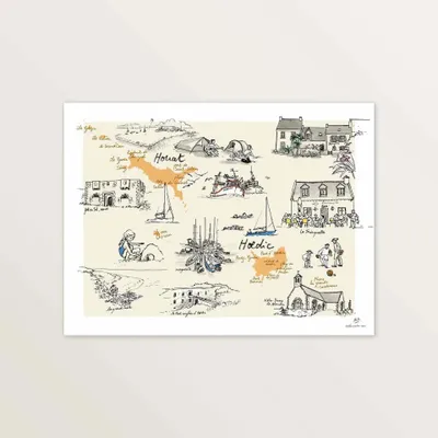 Affiches - Iles de Houat et Hoedic - Affiche 40 x 30 cm - TABLE À CARTES