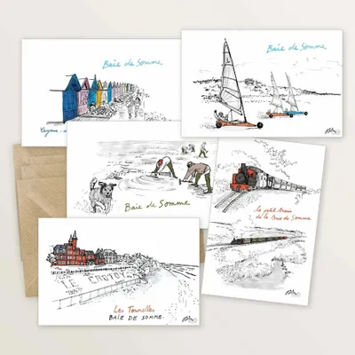 Carterie - 5 cartes postales : la Baie de Somme - TABLE À CARTES