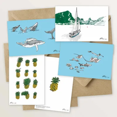 Carterie - 5 cartes postales pour explorer Moorea - TABLE À CARTES