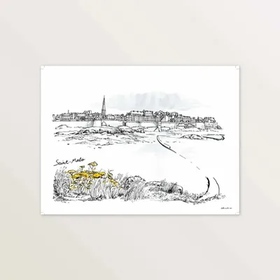 Affiches - Saint-Malo, vue depuis le Grand Bé - Affiche 40 x 30 cm - TABLE À CARTES