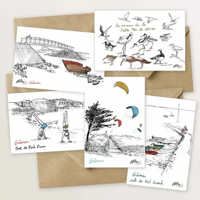 Carterie - 5 cartes postales de la presqu'île de Gâvres - TABLE À CARTES