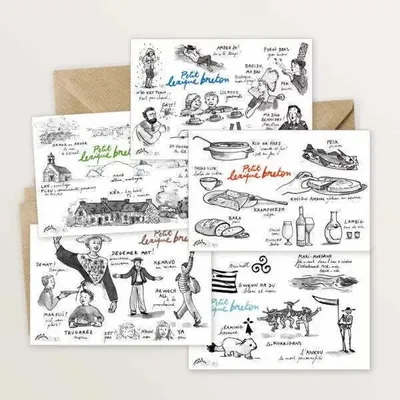 Carterie - 5 cartes en langue bretonne - TABLE À CARTES