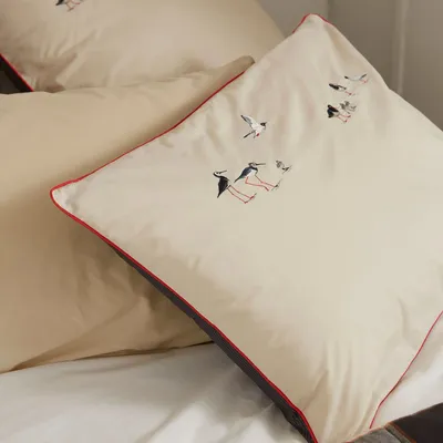 Bed linens - Reversible Embroidered Bedding Set Marée Basse - SYLVIE THIRIEZ