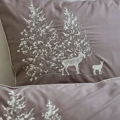 Bed linens - Trésor des Forêts embroidered bed linen - SYLVIE THIRIEZ