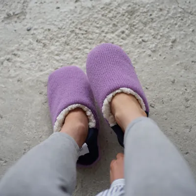 Chaussettes - JAPAN MADE Reversible room shoes / Quarter Knit × Sheep Boa - MERIPPA