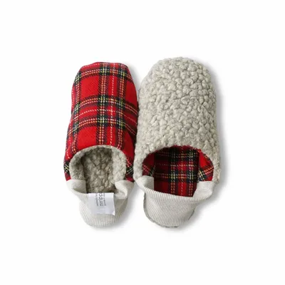 Chaussettes - JAPAN MADE Reversible room shoes / Tartan × Big pile - MERIPPA