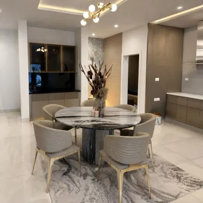 Tables de jardin - Table à manger - 150X150X75cm - Ocel - Marbre Panda - STONE VALLEY