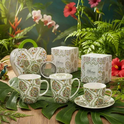 Accessoires thé et café - mug with paper sleeve Fiori - KARENA INTERNATIONAL