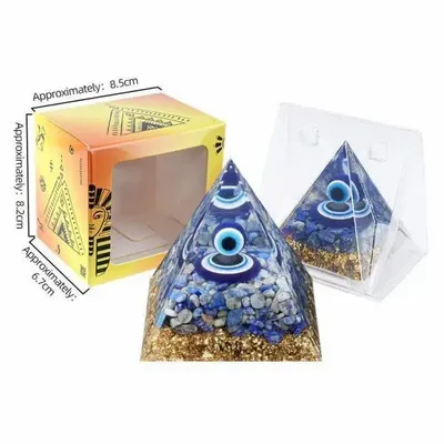 Bijoux - Orgonite Pyramide Mauvais Oeil & Lapis Lazuli - ARABESK