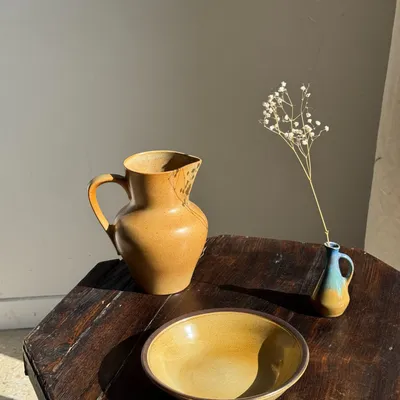 Carafes - Large orange stoneware ball jug H20 - OFFICE OBJETS
