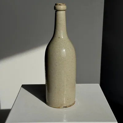 Carafes - Vintage beige speckled stoneware bottle H31 - OFFICE OBJETS