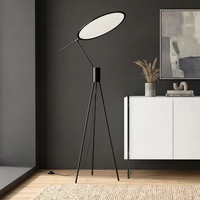 Floor lamps - Black steel floor lamp - ANGEL CERDÁ