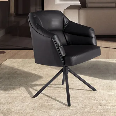 Chairs - Black leatherette swivel chair - ANGEL CERDÁ