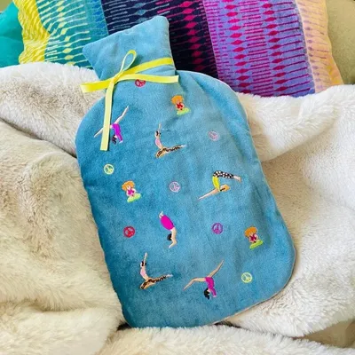 Cushions - Velvet yoga blue velvet hot water bottle - NOÏ