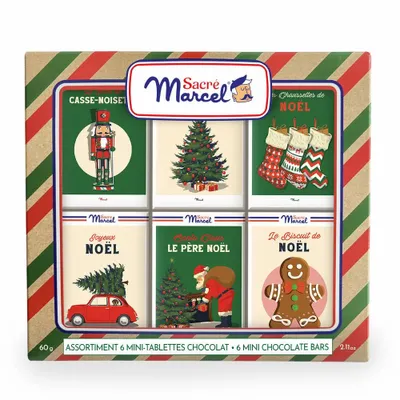 Chocolate - Case for 6 mini tablets Christmas | Sacré Marcel - MAXIM'S DE PARIS / SACRE MARCEL