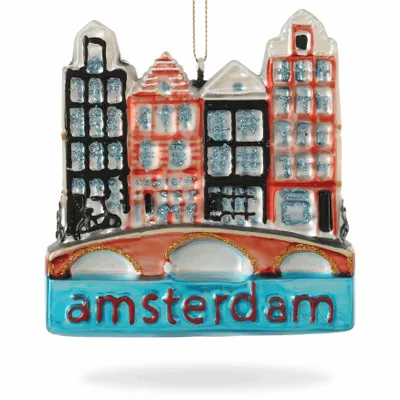 Autres décorations de Noël - Amsterdam Canal Houses Christmas Ornament - DE BALLEN UIT BV