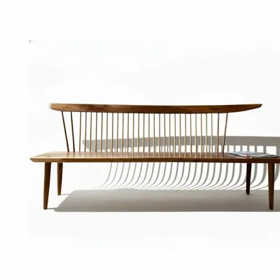 Bancs - Grand banc "Henri" en bois de noyer royal ou noyer noir - LES ATELIERS VAU FONTAINE