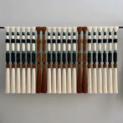 Other wall decoration - Forest Horizon: Large-Scale Handmade Modern Macrame Wall Installation - SARMAL DESIGN